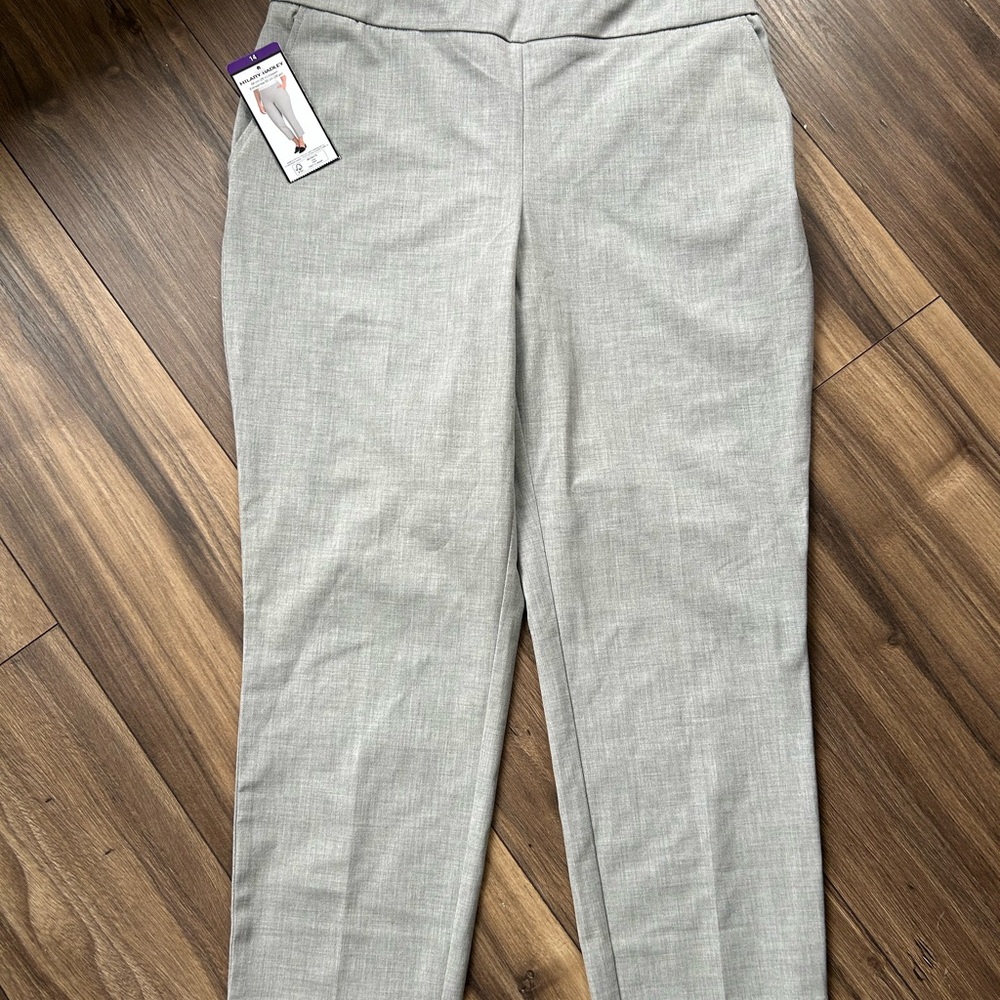 Hilary Radley Light Gray Straight Leg Pants